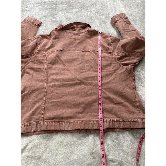 Maurices Women Button Denim Jacket Plus Size 3X Dusty Rose Pink 3 Season Coat - Picture 8 of 10